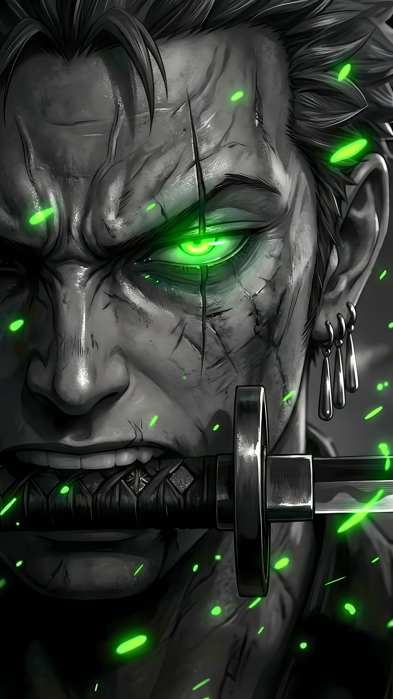 Zoro Green‑Eyed Katana 4K Mobile Wallpaper | WatchOut Walls